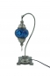 Preview: Mosaiklampe Schwanenhals, blau, Blumenmuster, mittelgroß
