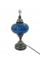Preview: Mosaik Tischlampe, blau, Blumenmuster, groß