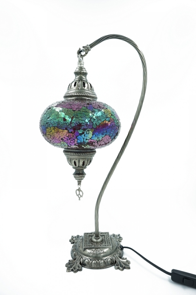 Mosaiklampe Schwanenhals, rot, groß