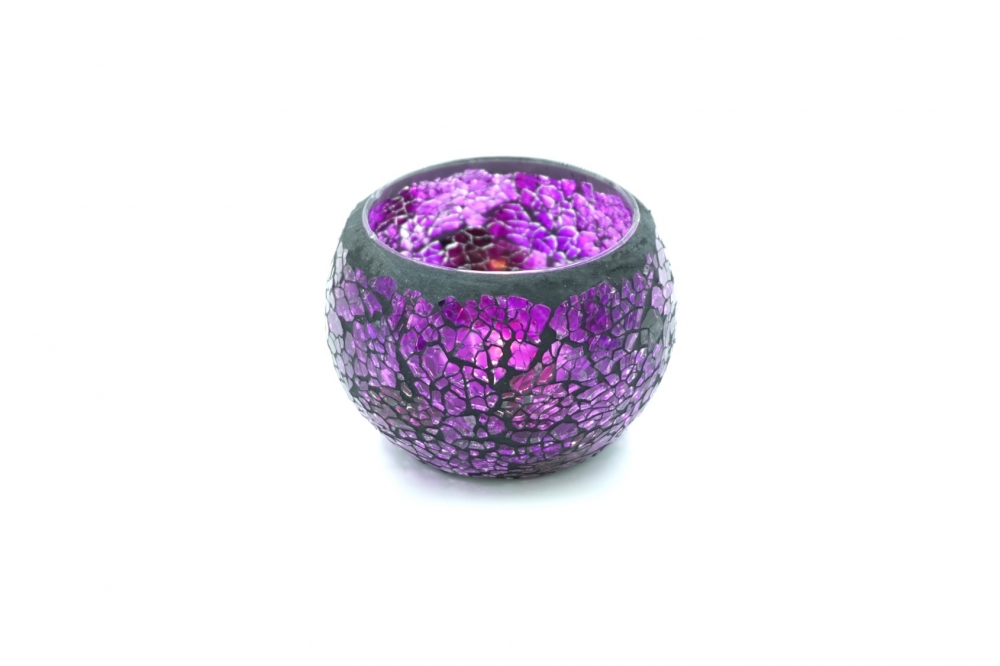 Mosaik Teelichthalter,  lila