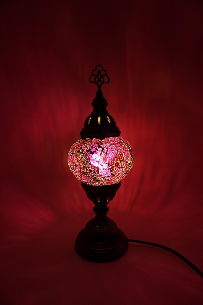 Mosaik Tischlampe, lila, mittelgroß