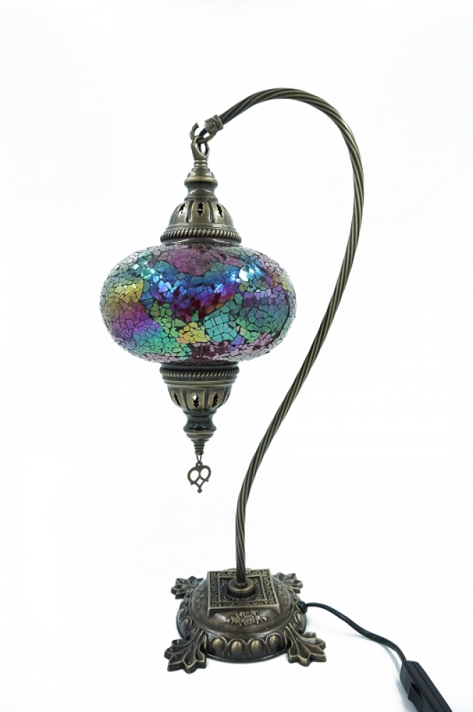 Mosaiklampe Schwanenhals, rot, groß