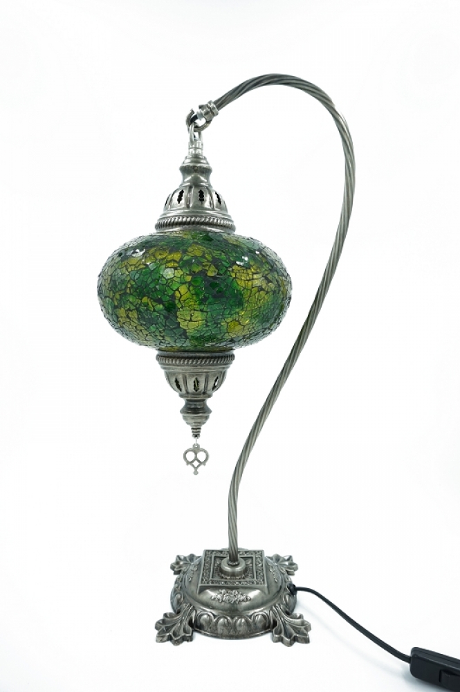 Mosaiklampe Schwanenhals, grün, groß