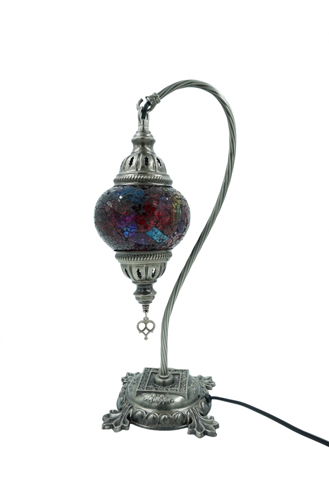 Mosaiklampe Schwanenhals, bunt, mittelgroß