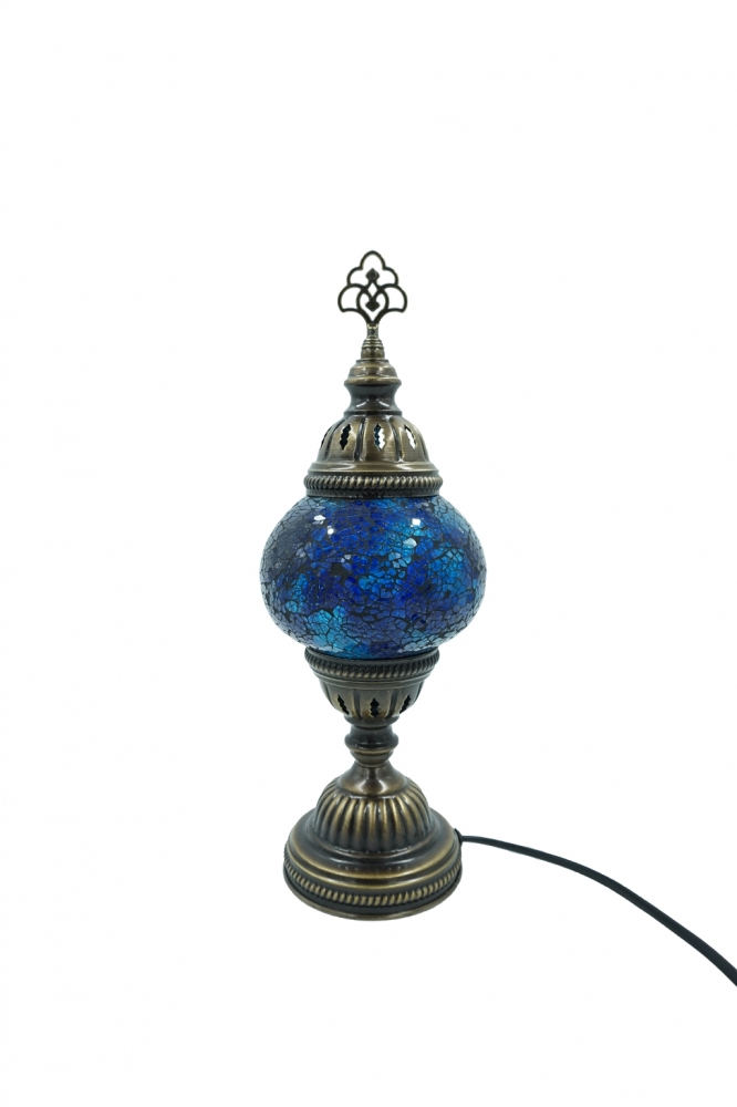 Mosaik Tischlampe, blau, mittelgroß