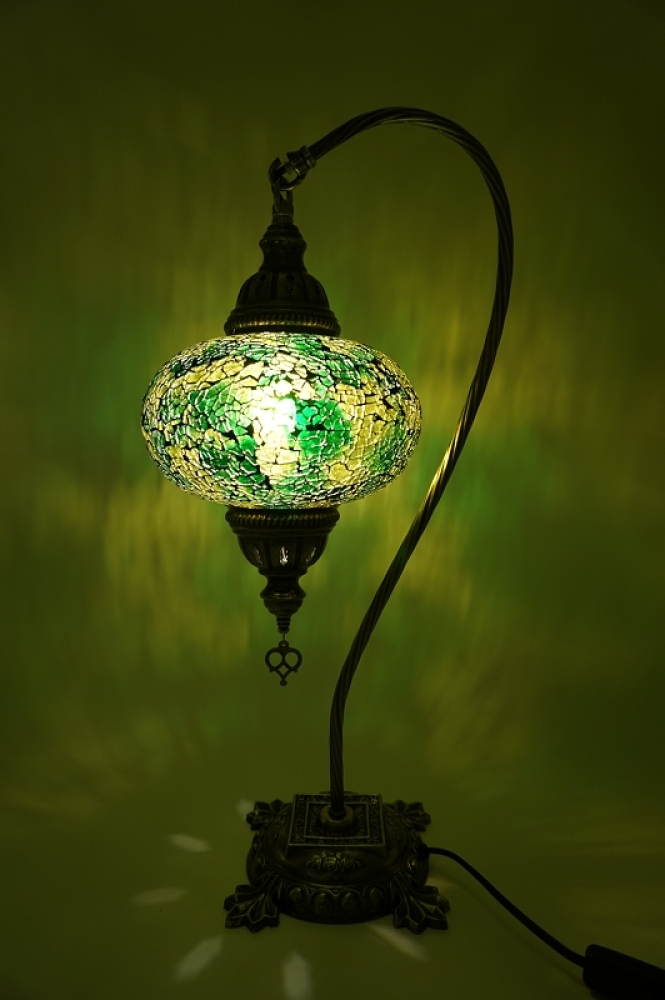 Mosaiklampe grün, türkische Lampe grün