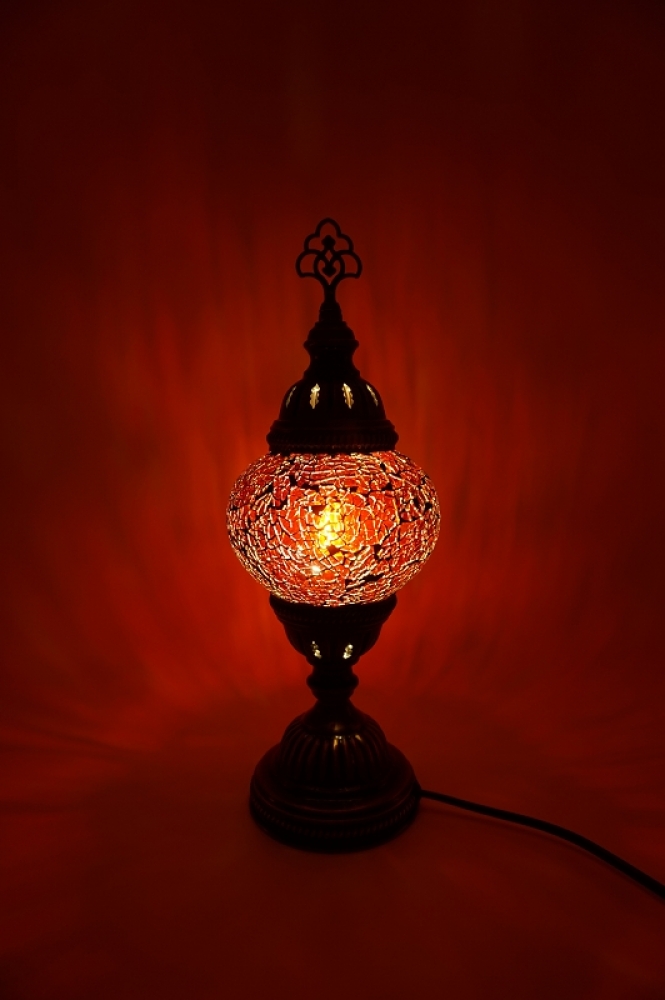 Mosaik Tischlampe, rot, mittelgroß