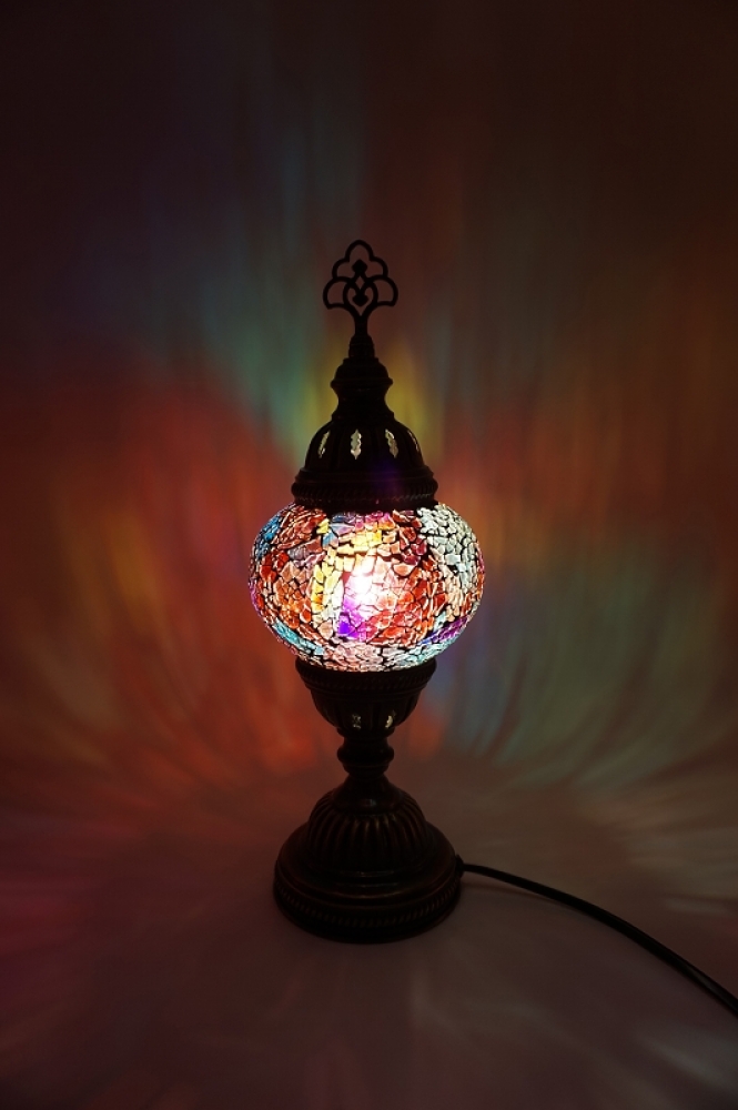 Mosaik Tischlampe, bunt, mittelgroß